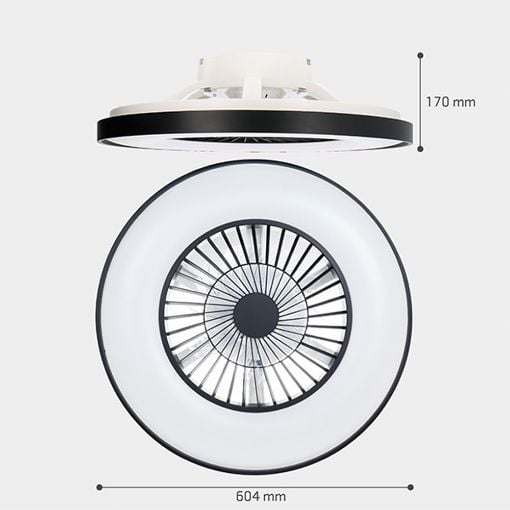 Εικόνα της Ανεμιστήρας Οροφής 123LED 60.4cm με LED Φωτισμό 2000-4000K & Τηλεχειριστήριο 15W Black