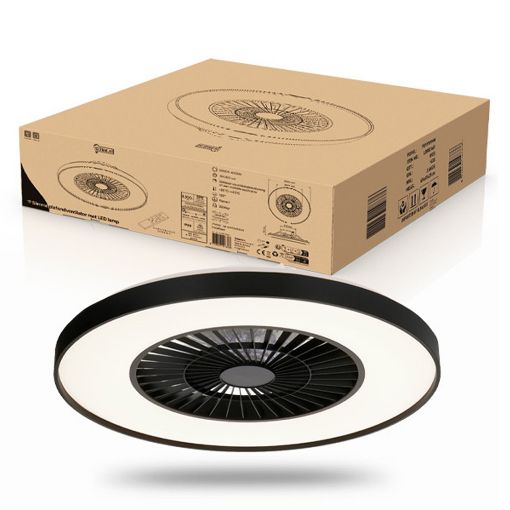 Εικόνα της Ανεμιστήρας Οροφής 123LED 60.4cm με LED Φωτισμό 2000-4000K & Τηλεχειριστήριο 15W Black