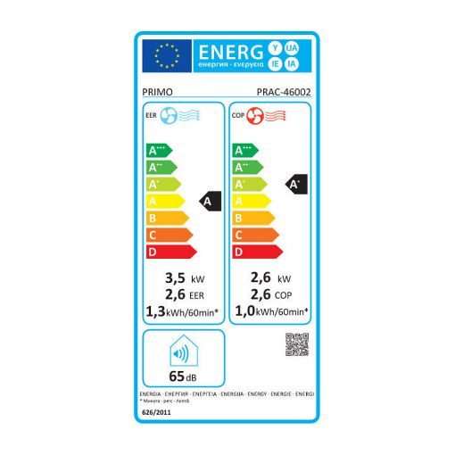 Εικόνα της Φορητό Kλιματιστικό Primo 12000BTU Α/Α+ White PRAC-46002