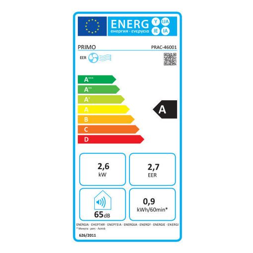 Εικόνα της Φορητό Kλιματιστικό Primo 9000BTU Α White PRAC-46001