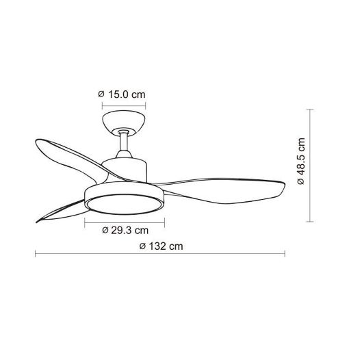 Εικόνα της Ανεμιστήρας Οροφής Primo 130cm με LED Φωτισμό & Τηλεχειριστήριο 35W White PRCF-80616
