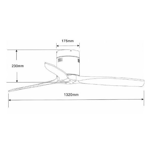 Εικόνα της Ανεμιστήρας Οροφής Primo 132cm με Τηλεχειριστήριο 40W Black PRCF-80666