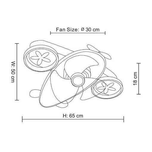 Εικόνα της Ανεμιστήρας Οροφής Primo Kids Series DC 65cm με LED Φωτισμό & Τηλεχειριστήριο 20W White PRCF-80677