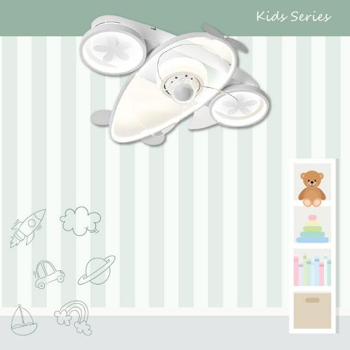 Εικόνα της Ανεμιστήρας Οροφής Primo Kids Series DC 65cm με LED Φωτισμό & Τηλεχειριστήριο 20W White PRCF-80677