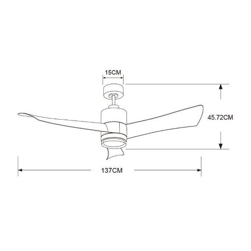 Εικόνα της Ανεμιστήρας Οροφής Primo 137cm με LED Φωτισμό & Τηλεχειριστήριο 35W Black PRCF-80663