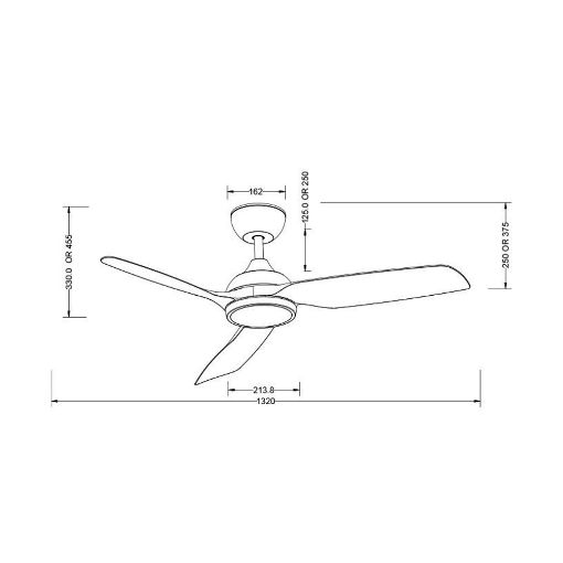 Εικόνα της Ανεμιστήρας Οροφής Primo 132cm με Τηλεχειριστήριο IP66 34W White PRCF-80729