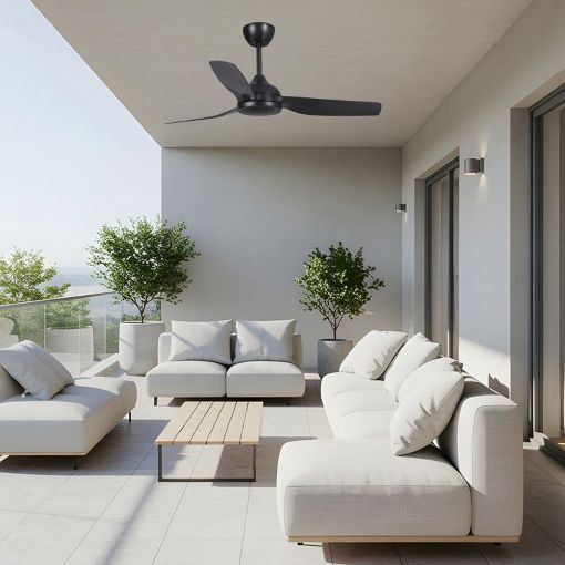 Εικόνα της Ανεμιστήρας Οροφής Primo 132cm με Τηλεχειριστήριο IP66 34W Black PRCF-80730