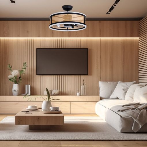 Εικόνα της Ανεμιστήρας Οροφής Primo 60cm με LED Φωτισμό & Τηλεχειριστήριο 15W Black PRCF-80657