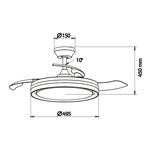 Εικόνα της Ανεμιστήρας Οροφής Primo 106cm με LED Φωτισμό & Τηλεχειριστήριο 35W Silver PRCF-80682