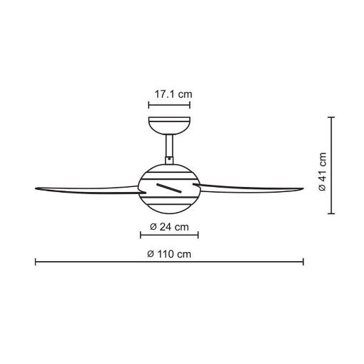 Εικόνα της Ανεμιστήρας Οροφής Primo 110cm με LED Φωτισμό & Τηλεχειριστήριο 55W Wenge PRCF-80424