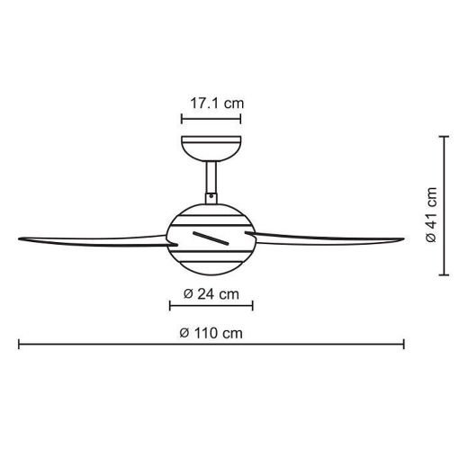 Εικόνα της Ανεμιστήρας Οροφής Primo 110cm με LED Φωτισμό & Τηλεχειριστήριο 55W Silver PRCF-80425
