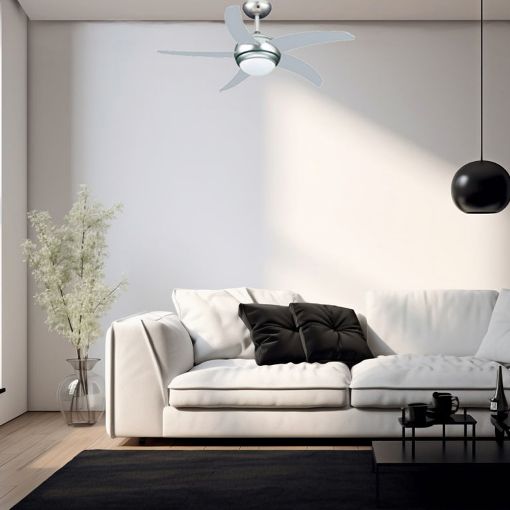Εικόνα της Ανεμιστήρας Οροφής Primo 110cm με LED Φωτισμό & Τηλεχειριστήριο 55W Silver PRCF-80425