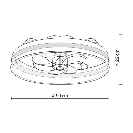 Εικόνα της Ανεμιστήρας Οροφής Primo 50cm με LED Φωτισμό & Τηλεχειριστήριο 18W White PRCF-80609