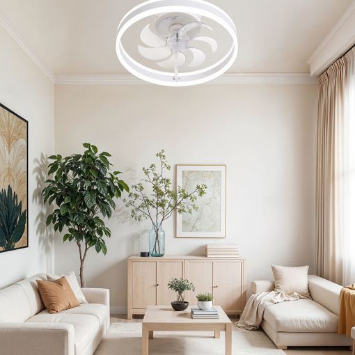 Εικόνα της Ανεμιστήρας Οροφής Primo 50cm με LED Φωτισμό & Τηλεχειριστήριο 18W White PRCF-80609