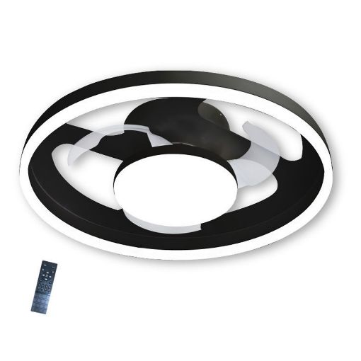 Εικόνα της Ανεμιστήρας Οροφής Primo 50cm με LED Φωτισμό & Τηλεχειριστήριο 15W Black/White PRCF-80725