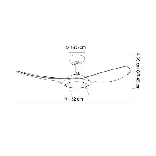 Εικόνα της Ανεμιστήρας Οροφής Primo 132cm με LED Φωτισμό & Τηλεχειριστήριο 35W White/Wood PRCF-80726