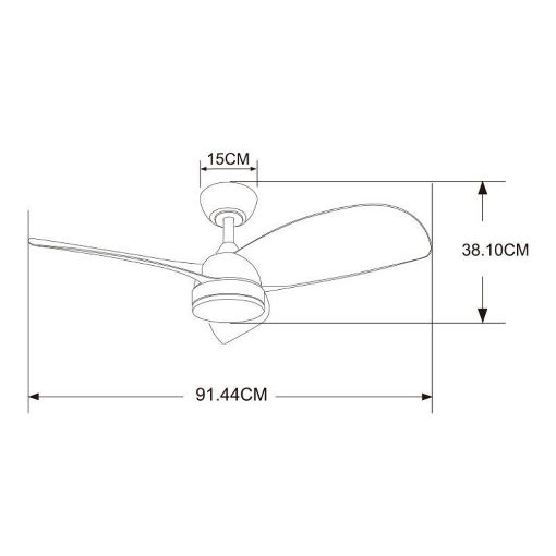 Εικόνα της Ανεμιστήρας Οροφής Primo 91cm με LED Φωτισμό & Τηλεχειριστήριο 30W White PRCF-80661