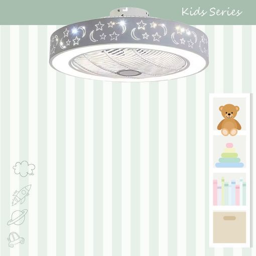 Εικόνα της Ανεμιστήρας Οροφής Primo Kids Series DC 48cm με LED Φωτισμό & Τηλεχειριστήριο 15W White/Gray PRCF-80673