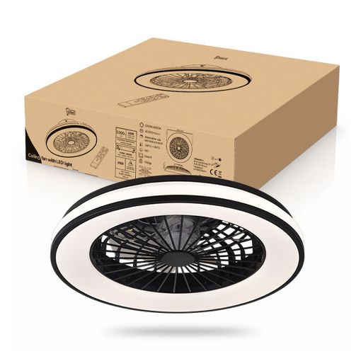 Εικόνα της Ανεμιστήρας Οροφής 123LED 48.5cm με LED Φωτισμό 2000-4000K & Τηλεχειριστήριο 15W Black