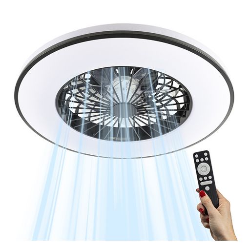 Εικόνα της Ανεμιστήρας Οροφής 123LED 48.5cm με LED Φωτισμό 2000-4000K & Τηλεχειριστήριο 15W Black