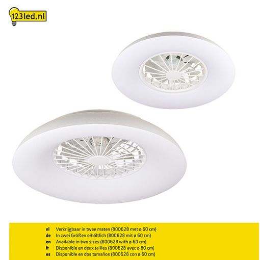 Εικόνα της Ανεμιστήρας Οροφής 123LED 48.5cm με LED Φωτισμό RGB 2700-6500K & Τηλεχειριστήριο 15W White