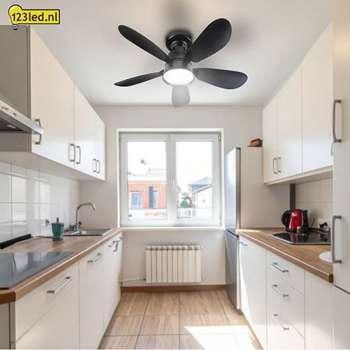 Εικόνα της Ανεμιστήρας Οροφής 123LED 53cm με LED Φωτισμό 2200-6500K & Τηλεχειριστήριο 9W Black