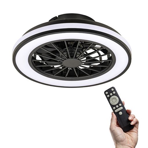 Εικόνα της Ανεμιστήρας Οροφής 123LED 38cm με LED Φωτισμό 2700-4000K & Τηλεχειριστήριο 15W Black