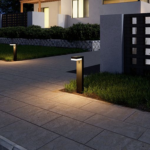 Εικόνα της Ηλιακό Φωτιστικό Κολωνάκι 123LED Bologna 3000K 50x9.5 cm με Αισθητήρα Κίνησης & Λυκόφως IP44 Black