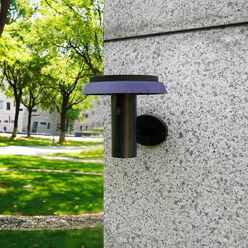 Εικόνα της Ηλιακό Επιτοίχιο Φωτιστικό 123LED Palermo 1800-2700-3000K με Αισθητήρα Κίνησης & Λυκόφως IP44 Black