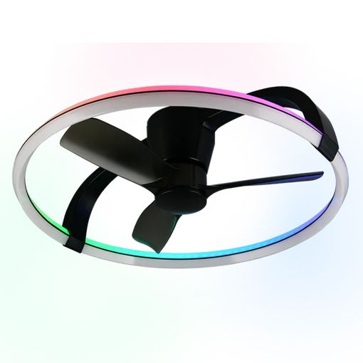 Εικόνα της Ανεμιστήρας Οροφής Trio Lighting Stockholm 73.5cm με LED Φωτισμό RGBW 2700-6500K & Τηλεχειριστήριο 37W Black R64262932