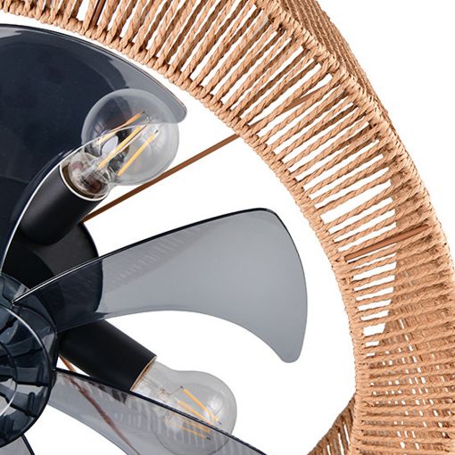 Εικόνα της Ανεμιστήρας Οροφής Trio Lighting Smillum 61cm με Φωτισμό E27 & Τηλεχειριστήριο Brown R66905036