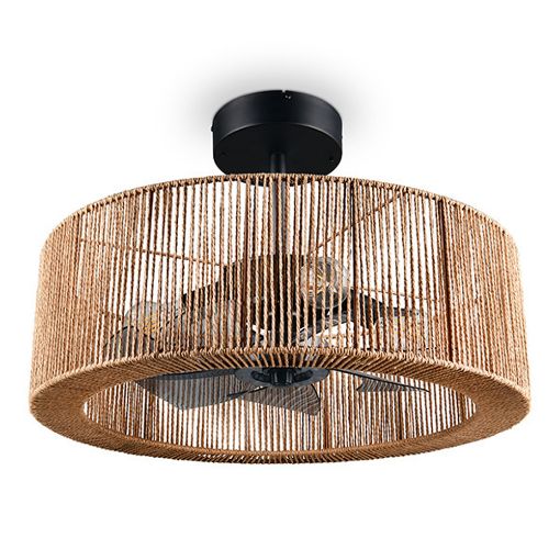 Εικόνα της Ανεμιστήρας Οροφής Trio Lighting Smillum 61cm με Φωτισμό E27 & Τηλεχειριστήριο Brown R66905036