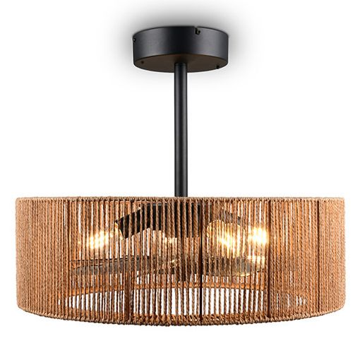 Εικόνα της Ανεμιστήρας Οροφής Trio Lighting Smillum 61cm με Φωτισμό E27 & Τηλεχειριστήριο Brown R66905036
