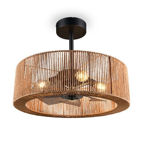 Εικόνα της Ανεμιστήρας Οροφής Trio Lighting Smillum 61cm με Φωτισμό E27 & Τηλεχειριστήριο Brown R66905036