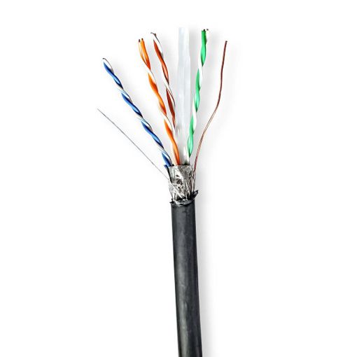 Εικόνα της Καλώδιο Δικτύου Nedis S/FTP CAT.6 για Εξωτερική Χρήση 100m Black CCBG8598BK100S