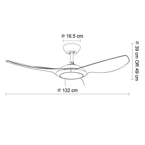 Εικόνα της Ανεμιστήρας Οροφής Primo 132cm με LED Φωτισμό & Τηλεχειριστήριο 35W White PRCF-80723