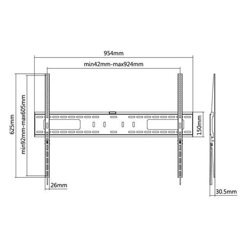 Εικόνα της Επιτοίχια Βάση Τηλεόρασης Goobay 43" - 100" Fixed 49892