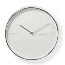 Εικόνα της Πλαστικό Ρολόι Τοίχου Nedis Emma 30cm Silver/White CLWA013PC30SR
