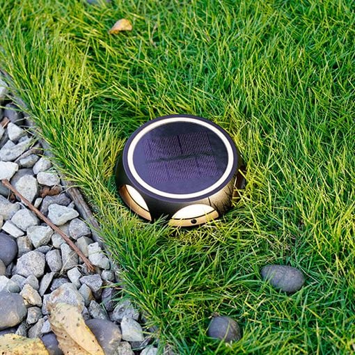 Εικόνα της Ηλιακό Επιτοίχιο/Δαπέδου Φωτιστικό 123LED Bari 3000K IP65 Round Black
