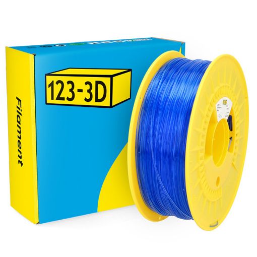 Εικόνα της 123-3D PETG Transparent Filament 1.75mm Spool of 1Kg Blue