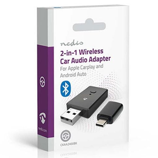 Εικόνα της Wireless Car Audio Adapter Nedis 2in1 για Apple Carplay & Android Auto Black CKAA2400BK