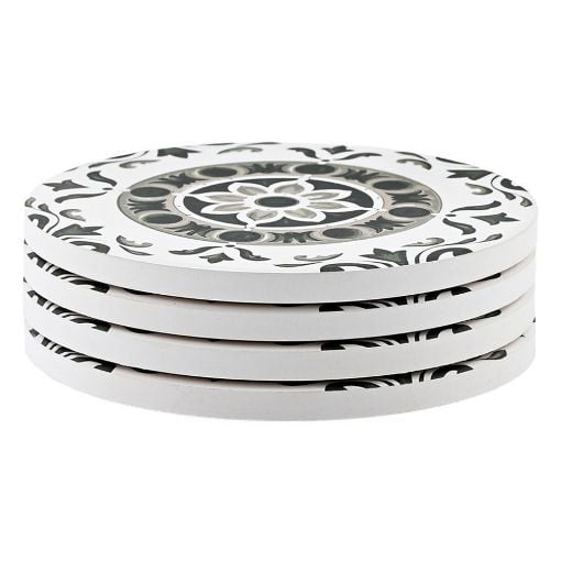 Εικόνα της Σετ Σουβέρ Estia Κεραμικό 10.3x10.3cm 4τμχ Heritage Green 07-39264