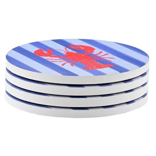 Εικόνα της Σετ Σουβέρ Estia Κεραμικό 10.3x10.3cm 4τμχ Nautical Lobster 07-39301