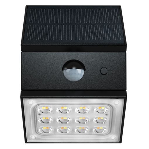 Εικόνα της Ηλιακό Επιτοίχιο Φωτιστικό 123LED Magic Cube 3000-4000-6000K με Αισθητήρα Κίνησης IP65 Black