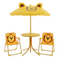 Εικόνα της Σετ Έπιπλα Κήπου Μπαλκονιού Outdoor Living Lion με Τραπέζι Ομπρέλα και 2 Καρέκλες 50x49 cm 841596