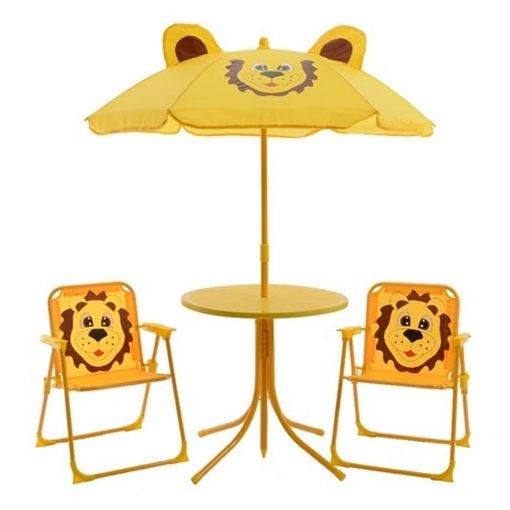 Εικόνα της Σετ Έπιπλα Κήπου Μπαλκονιού Outdoor Living Lion με Τραπέζι Ομπρέλα και 2 Καρέκλες 50x49 cm 841596