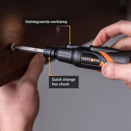 Εικόνα της Κατσαβίδι Μπαταρίας Batavia Maxxgrip 3.6V με Βαλίτσα Αποθήκευσης & 44 Μύτες Black/Yellow 7064741