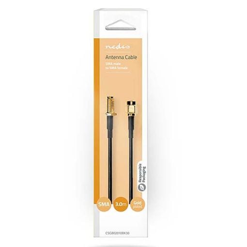 Εικόνα της Καλώδιο Επέκτασης Nedis SMA Male to SMA Female Gold-Plated 3m Black CSGB02010BK30