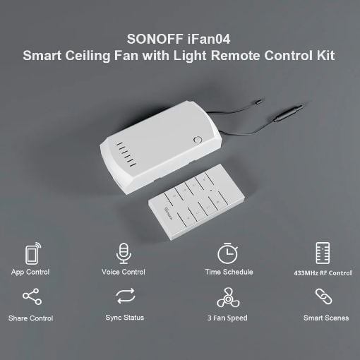Εικόνα της Ceiling Fan & Light Controller Sonoff Wi-Fi IFAN04-H