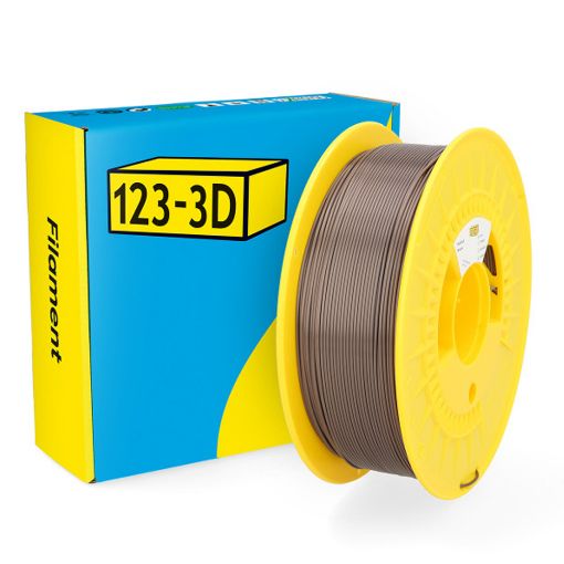 Εικόνα της 123-3D PLA Satin Filament 1.75mm Spool of 1Kg Bronze